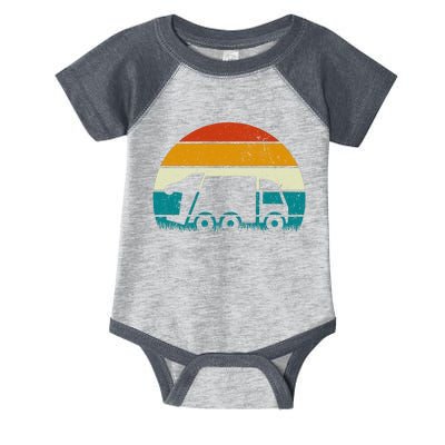 Retro Vintage Sunset Recycling Trash Kids Garbage Truck Gift Infant Baby Jersey Bodysuit