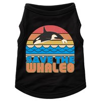 Retro Vintage Save The Whales Leaping Orca Killer Whale Doggie Tank