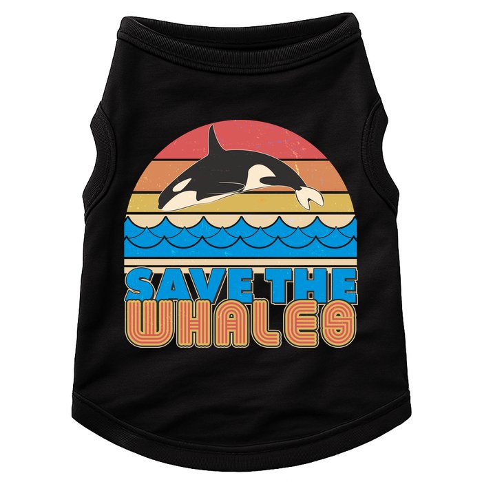 Retro Vintage Save The Whales Leaping Orca Killer Whale Doggie Tank