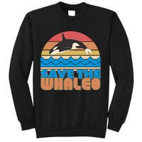 Retro Vintage Save The Whales Leaping Orca Killer Whale Sweatshirt