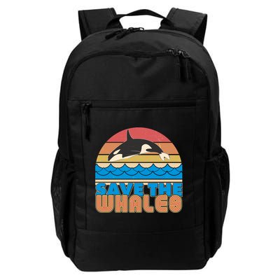 Retro Vintage Save The Whales Leaping Orca Killer Whale Backpack