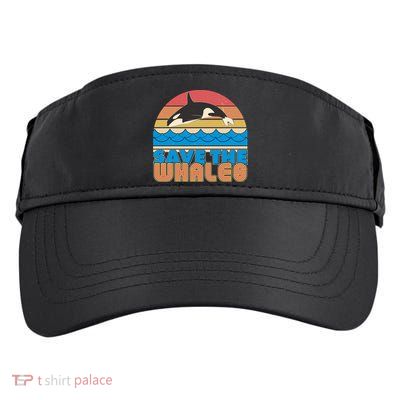Retro Vintage Save The Whales Leaping Orca Killer Whale Adult Drive Performance Visor