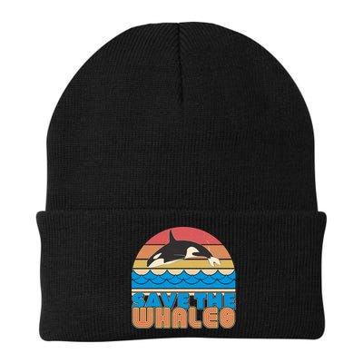 Retro Vintage Save The Whales Leaping Orca Killer Whale Beanie