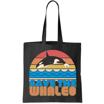Retro Vintage Save The Whales Leaping Orca Killer Whale Bag