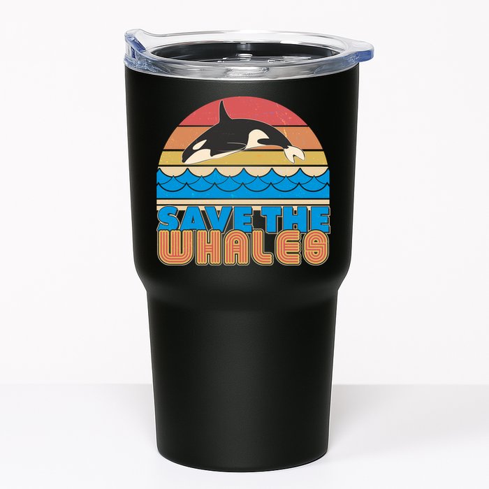 Retro Vintage Save The Whales Leaping Orca Killer Whale Tumbler
