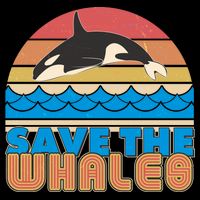 Retro Vintage Save The Whales Leaping Orca Killer Whale Baby Bodysuit