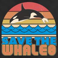 Retro Vintage Save The Whales Leaping Orca Killer Whale Hat