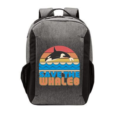 Retro Vintage Save The Whales Leaping Orca Killer Whale Vector Backpack