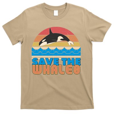Retro Vintage Save The Whales Leaping Orca Killer Whale T-Shirt