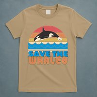 Retro Vintage Save The Whales Leaping Orca Killer Whale T-Shirt