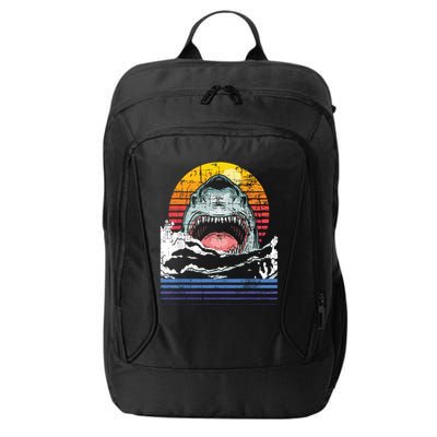 Retro Vintage Shark Marine Biologist Wildlife Shark Lovers City Backpack