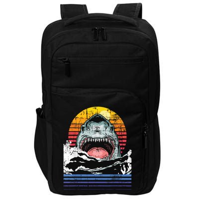 Retro Vintage Shark Marine Biologist Wildlife Shark Lovers Impact Tech Backpack