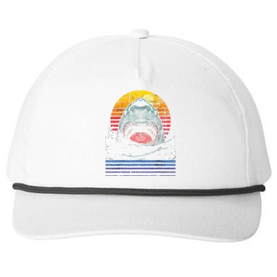 Retro Vintage Shark Marine Biologist Wildlife Shark Lovers Snapback Five-Panel Rope Hat