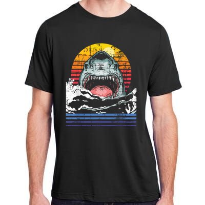 Retro Vintage Shark Marine Biologist Wildlife Shark Lovers Adult ChromaSoft Performance T-Shirt