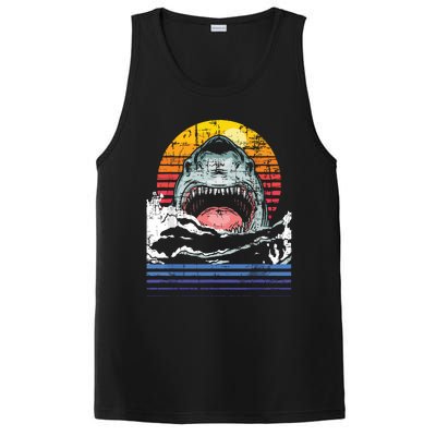 Retro Vintage Shark Marine Biologist Wildlife Shark Lovers PosiCharge Competitor Tank