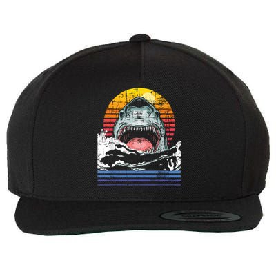 Retro Vintage Shark Marine Biologist Wildlife Shark Lovers Wool Snapback Cap