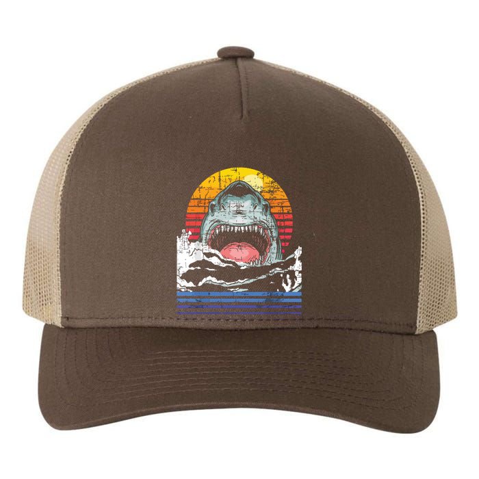 Retro Vintage Shark Marine Biologist Wildlife Shark Lovers Yupoong Adult 5-Panel Trucker Hat