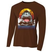 Retro Vintage Shark Marine Biologist Wildlife Shark Lovers Cooling Performance Long Sleeve Crew