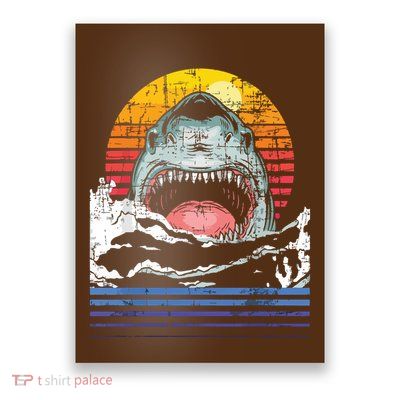 Retro Vintage Shark Marine Biologist Wildlife Shark Lovers Poster