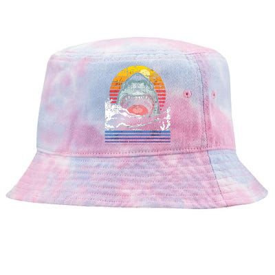 Retro Vintage Shark Marine Biologist Wildlife Shark Lovers Tie-Dyed Bucket Hat