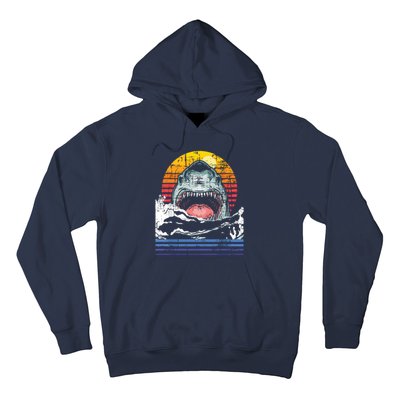 Retro Vintage Shark Marine Biologist Wildlife Shark Lovers Hoodie