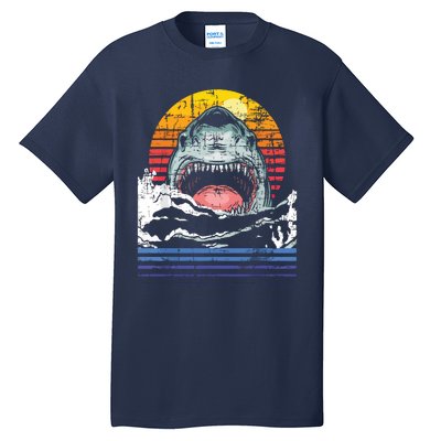 Retro Vintage Shark Marine Biologist Wildlife Shark Lovers Tall T-Shirt