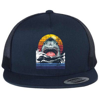 Retro Vintage Shark Marine Biologist Wildlife Shark Lovers Flat Bill Trucker Hat