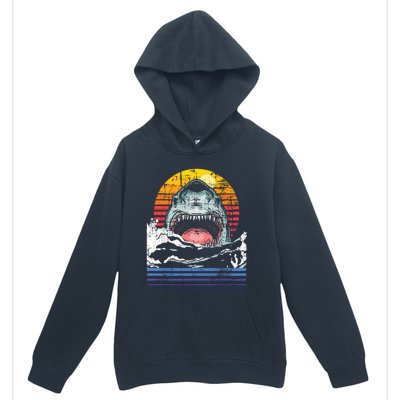 Retro Vintage Shark Marine Biologist Wildlife Shark Lovers Urban Pullover Hoodie