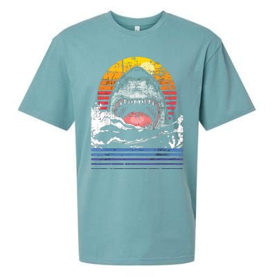 Retro Vintage Shark Marine Biologist Wildlife Shark Lovers Sueded Cloud Jersey T-Shirt