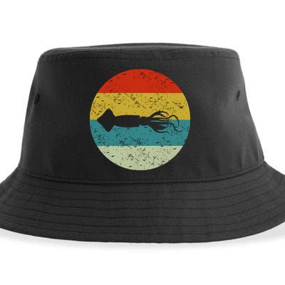 Retro Vintage Squid Sustainable Bucket Hat