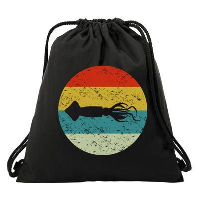 Retro Vintage Squid Drawstring Bag