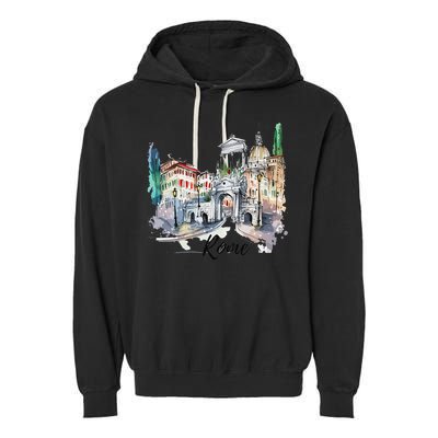 Retro Vintage Summer Italia Italy Rome City Souvenir Gifts Garment-Dyed Fleece Hoodie