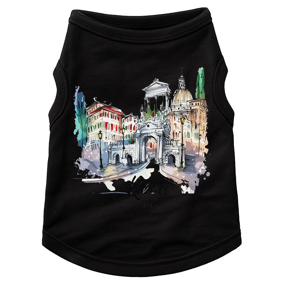 Retro Vintage Summer Italia Italy Rome City Souvenir Gifts Doggie Tank
