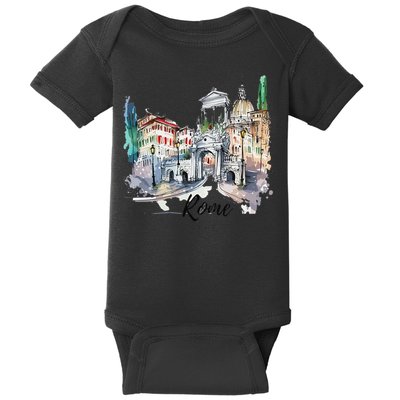 Retro Vintage Summer Italia Italy Rome City Souvenir Gifts Baby Bodysuit