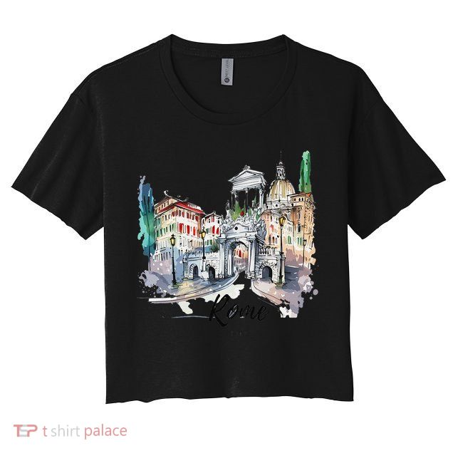 Retro Vintage Summer Italia Italy Rome City Souvenir Gifts Crop Top