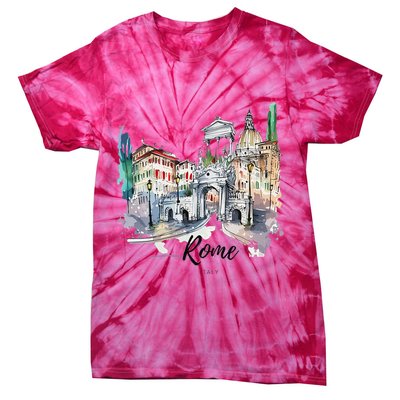 Retro Vintage Summer Italia Italy Rome City Souvenir Gifts Tie-Dye T-Shirt