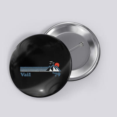 Retro Vail Ski Resort Colorado Snowboard Mountain Gift Button