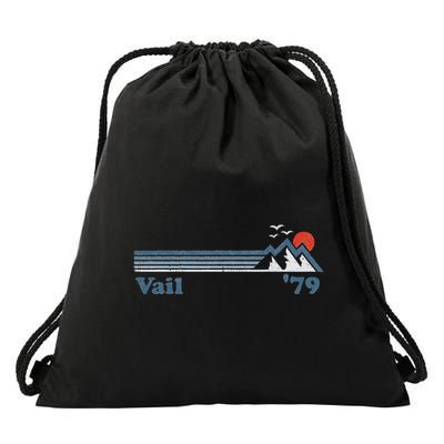 Retro Vail Ski Resort Colorado Snowboard Mountain Gift Drawstring Bag