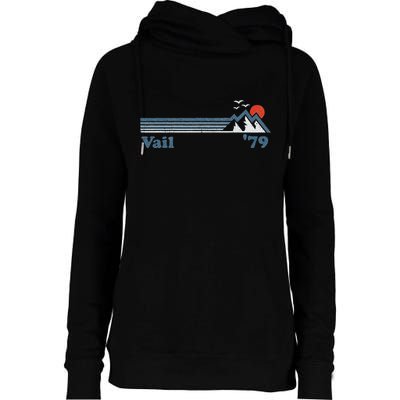 Retro Vail Ski Resort Colorado Snowboard Mountain Gift Womens Funnel Neck Pullover Hood
