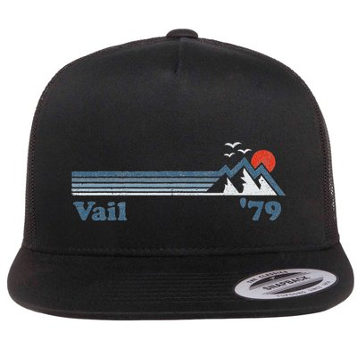 Retro Vail Ski Resort Colorado Snowboard Mountain Gift Flatbill Hat