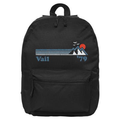 Retro Vail Ski Resort Colorado Snowboard Mountain Gift 16 in Basic Backpack