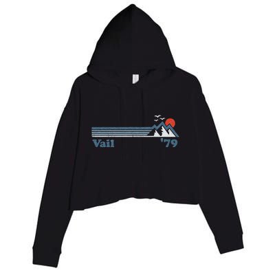 Retro Vail Ski Resort Colorado Snowboard Mountain Gift Crop Fleece Hoodie