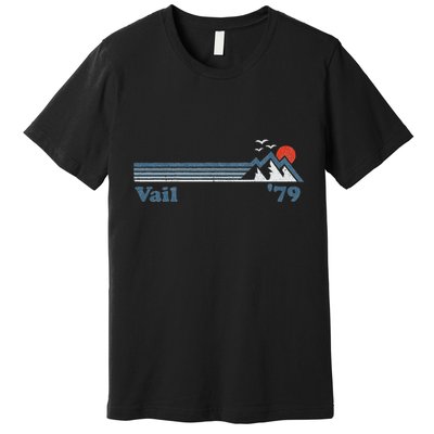 Retro Vail Ski Resort Colorado Snowboard Mountain Gift Premium T-Shirt