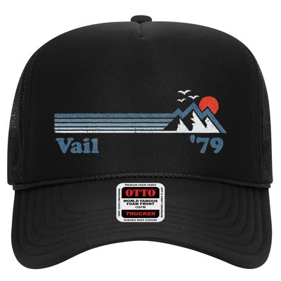 Retro Vail Ski Resort Colorado Snowboard Mountain Gift Trucker Hat
