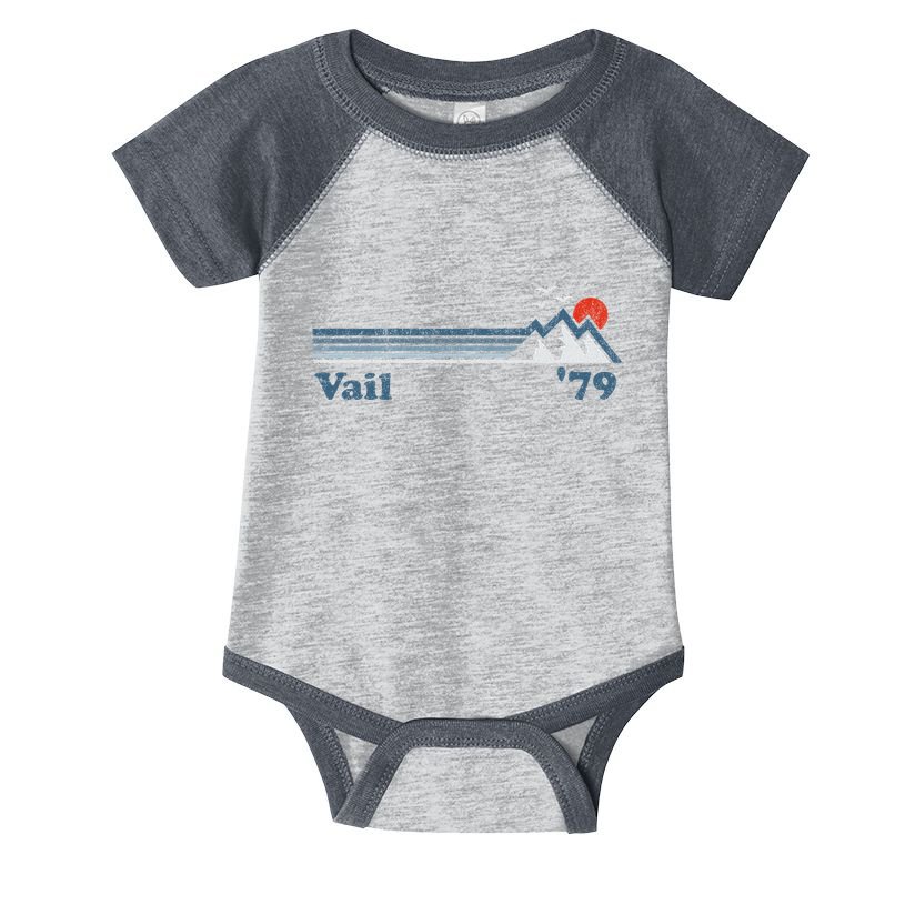 Retro Vail Ski Resort Colorado Snowboard Mountain Gift Infant Baby Jersey Bodysuit
