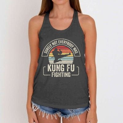 Retro Vintage Surely Not Everybody Was Kung Fu Fighting Women's Knotted Racerback Tank