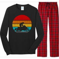 Retro Vintage Snowmobile Long Sleeve Pajama Set