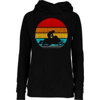 Retro Vintage Snowmobile Womens Funnel Neck Pullover Hood