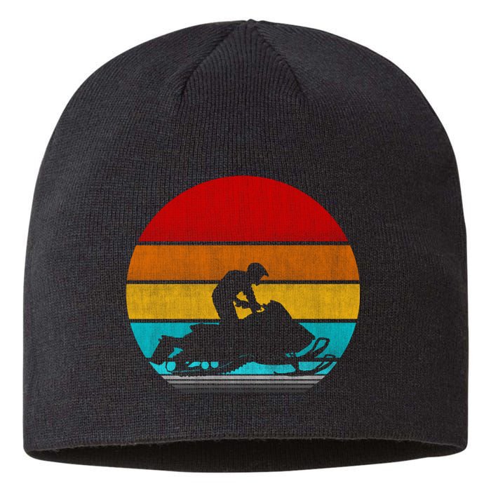 Retro Vintage Snowmobile Sustainable Beanie