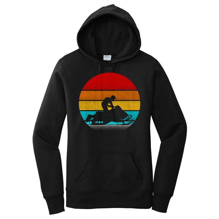 Retro Vintage Snowmobile Women's Pullover Hoodie